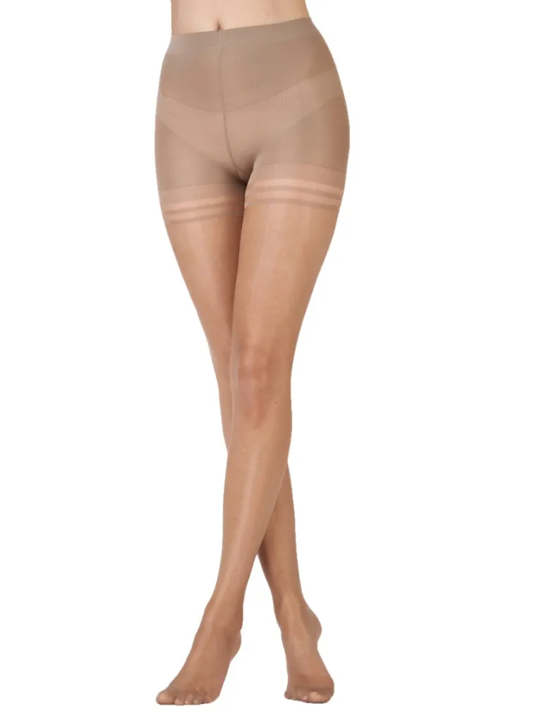 Nylons 10 Denier Gloss Secret Slimmer Tights - Sherry