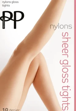 Nylons 10 Denier Gloss Tights - Sunblush