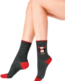 Penguin Socks - Grey Mix