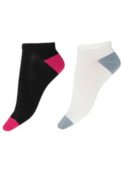 Plain Heel and Toe Liners 2 Pair Pack - Black Mix
