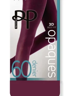 Premium Opaques 60 Denier 3D Tights - Burgundy