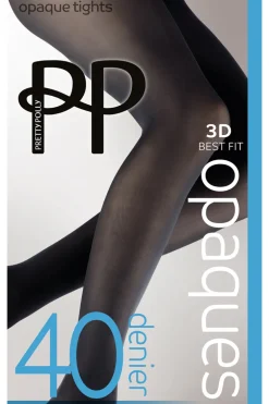 Premium Opaques 40 Denier 3D Tights - Black