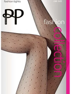 Spot Net Fashion Tights - Black